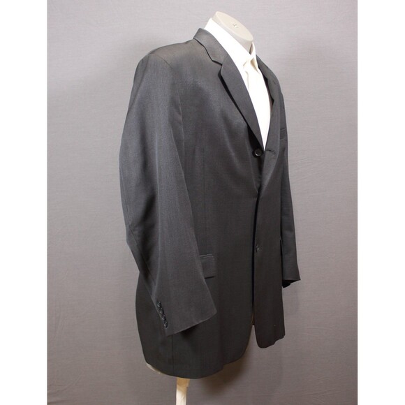 Andrew Fezza Men's 2 Piece Suit BLue Wool Silk 3 Btn 48R Flat Fronts 41" Waist - Picture 4 of 12